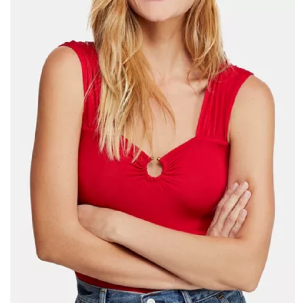 NWT Free People Keyhole Sweetheart Bust Tank Top - Picture 4 of 5